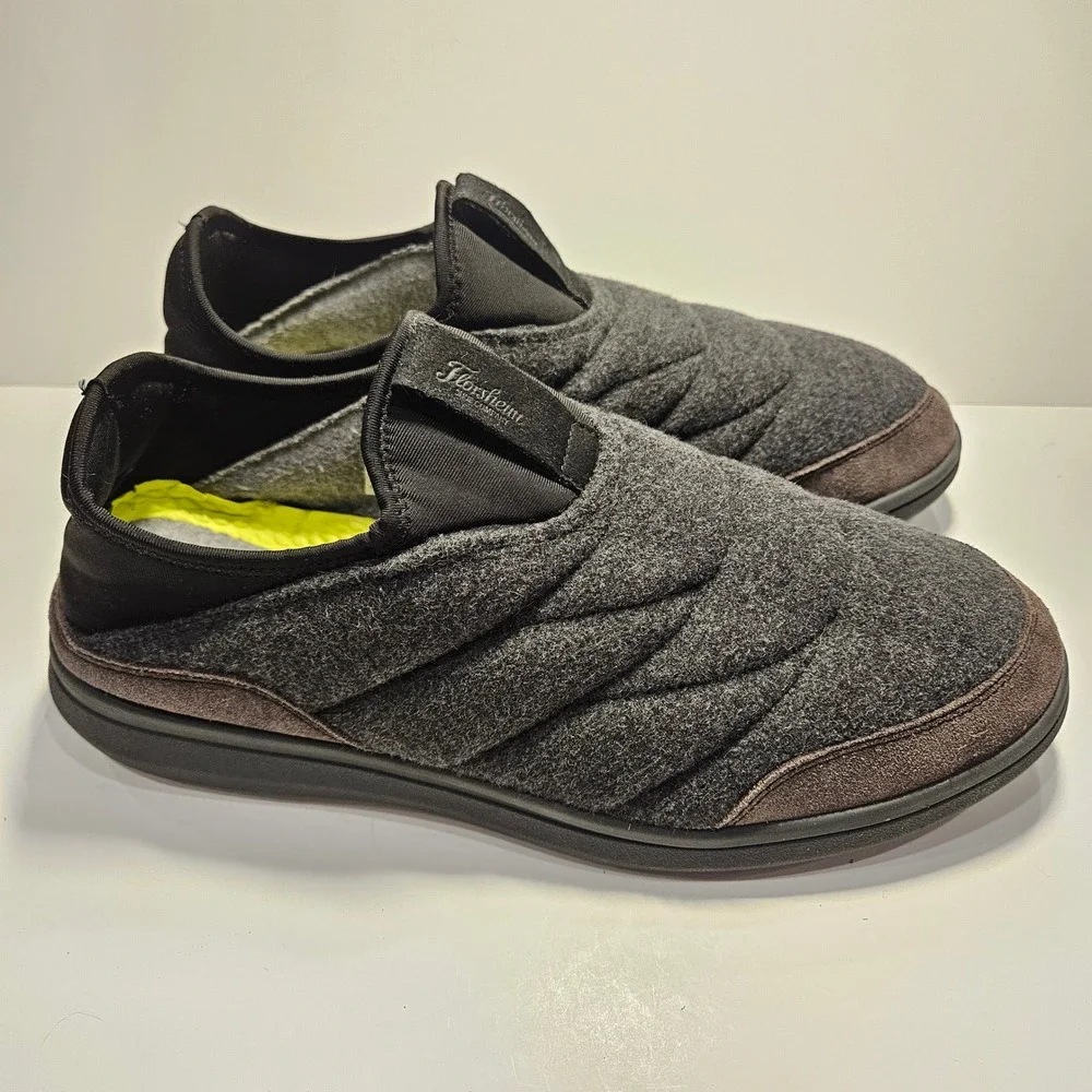 Florsheim Comfortech Mens 11M Javs Grey Wool Quilted Slip On Shoes Slipp‎